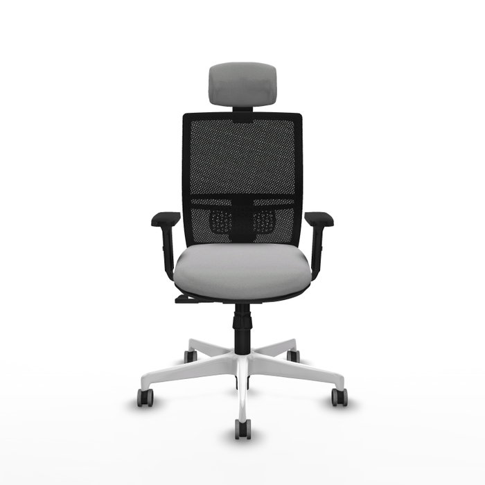 PIQUERAS Y CRESPO Silla de oficina Yunquera con mecanismo Sincro, Gris claro y Negro
