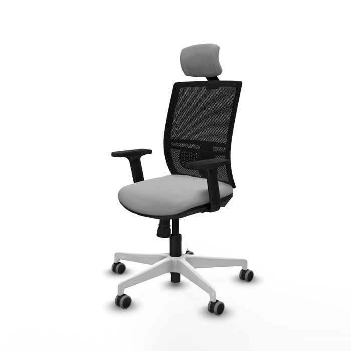 PIQUERAS Y CRESPO Silla de oficina Yunquera con mecanismo Sincro, Gris claro y Negro