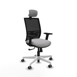 PIQUERAS Y CRESPO Silla de oficina Yunquera con mecanismo Sincro, Gris claro y Negro