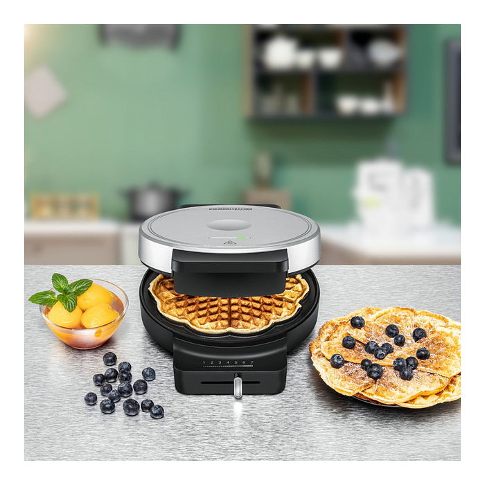 ROMMELSBACHER WA 850 - Máquina para hacer gofres, Automat Waffle, 850W, plateado