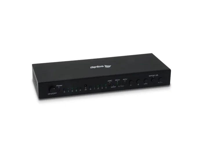 Equip 33271903 Interruptor Selector Matriz de Video HDMI 4 Entradas 2 Salidas, 4K Ultra HD, 3D, 48 Bits, Negro, con Mando a Distancia