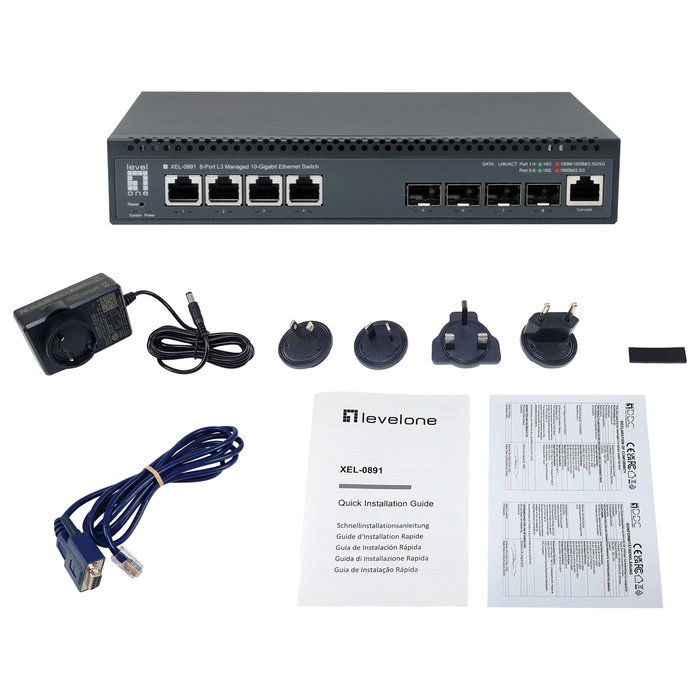 Level One XEL-0891 Switch 4x10GE/4x10GSFP+ Managed L3
