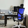 PIQUERAS Y CRESPO Silla de oficina Motilla Azul y Gris
