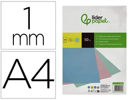 Liderpapel Tapa Encuadernacion Carton DIN A4 1 mm Celeste Paquete 50 Unidades