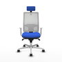 PIQUERAS Y CRESPO Silla de oficina Horna con mecanismo Sincro, Azul y Blanco