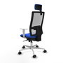 PIQUERAS Y CRESPO Silla de oficina Horna con mecanismo Sincro, Azul y Blanco
