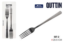 Inde Set 2 Tenedores Mesa Moma Black Matt 20.5x2.4 cm (12 Cajas)