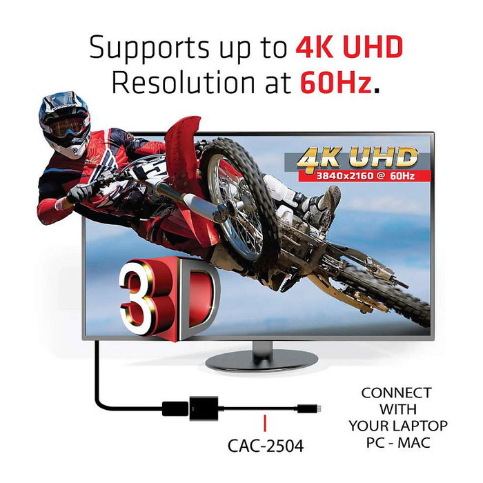 Club 3D Adaptador USB 3.1 Tipo C a HDMI 2.0 Activo Macho a Hembra 4K UHD HDR 60Hz 0.15m Club 3D Adaptador USB 3.1 Tipo C a HDMI 2.0 Activo Macho a Hembra 4K UHD HDR 60Hz 0.15m