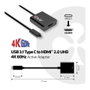 Club 3D Adaptador USB 3.1 Tipo C a HDMI 2.0 Activo Macho a Hembra 4K UHD HDR 60Hz 0.15m