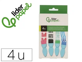 Liderpapel Esponja Manualidades Goma Eva Pincel Formas Caja de 4 Unidades