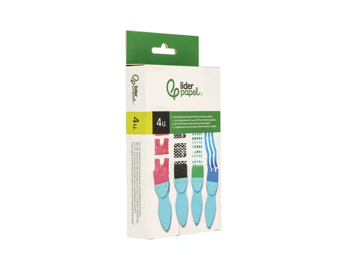 Liderpapel Esponja Manualidades Goma Eva Pincel Formas Caja de 4 Unidades