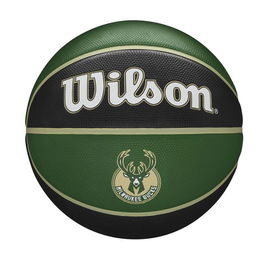 Balón de Baloncesto Wilson NBA Team Tribute Milwakee 7 Verde Caucho (Talla 7)