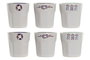 DKD Home Decor Café Set Mediterraneo Azul Blanco Gres Set 6 Piezas 90 ml Apto Microondas y Lavavajillas 14.6 x 6 x 20 cm