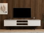 Hanah Home Mueble TV Blanco 180x50x40 cm Tablero de Partículas Melaminado Elegante y Moderno con Almacenamiento Funcional