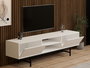 Hanah Home Mueble TV Blanco 180x50x40 cm Tablero de Partículas Melaminado Elegante y Moderno con Almacenamiento Funcional