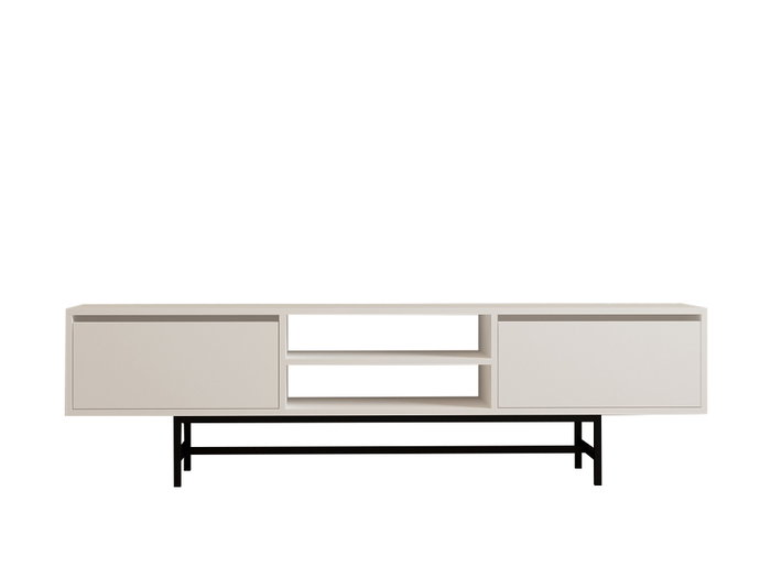 Hanah Home Mueble TV Blanco 180x50x40 cm Tablero de Partículas Melaminado Elegante y Moderno con Almacenamiento Funcional