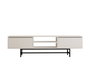 Hanah Home Mueble TV Blanco 180x50x40 cm Tablero de Partículas Melaminado Elegante y Moderno con Almacenamiento Funcional