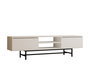Hanah Home Mueble TV Blanco 180x50x40 cm Tablero de Partículas Melaminado Elegante y Moderno con Almacenamiento Funcional