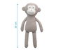 KioKids Peluche Mono Patilargo de Algodón, Colección Cotton Friends, Juguete Ecológico para Bebés +2 Meses, Color Gris, Algodón y Poliéster