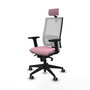 PIQUERAS Y CRESPO Silla de oficina Horna con mecanismo Sincro, Rosa y Blanco