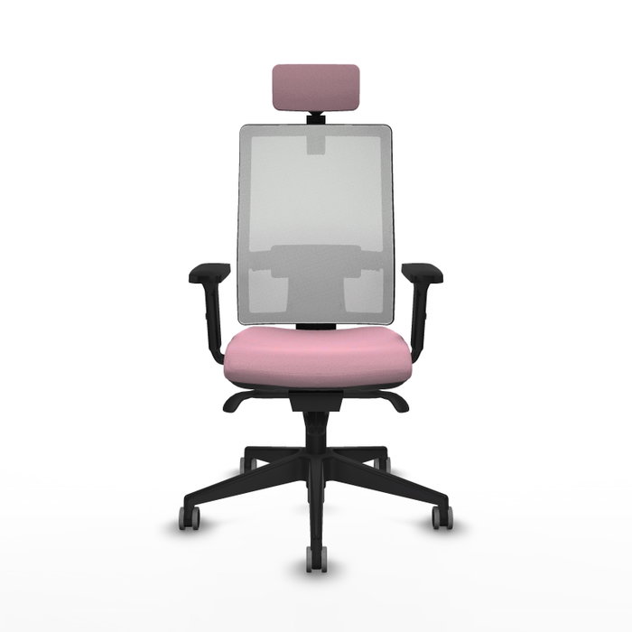 PIQUERAS Y CRESPO Silla de oficina Horna con mecanismo Sincro, Rosa y Blanco