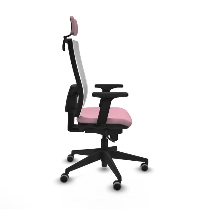 PIQUERAS Y CRESPO Silla de oficina Horna con mecanismo Sincro, Rosa y Blanco