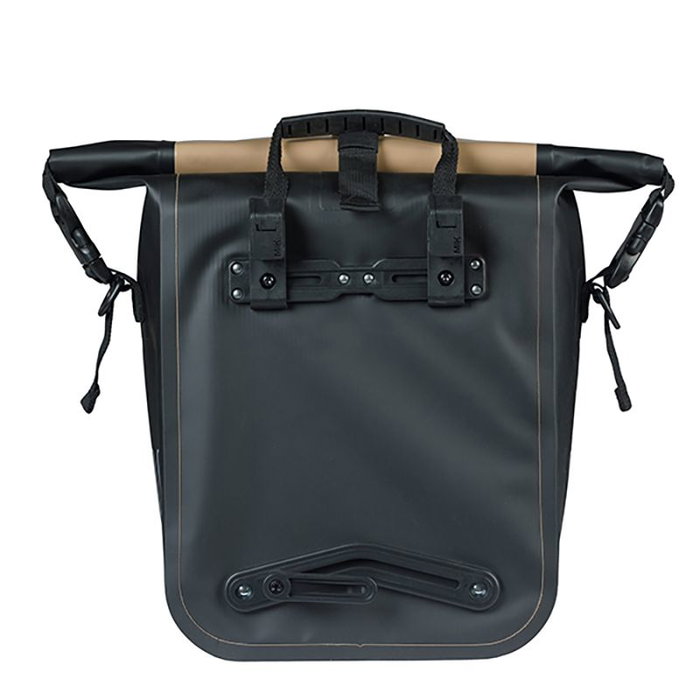 Basil Bolsa Rivo M, Impermeable, 15L con Cierre Rolltop y Bandolera Desmontable para Bicicleta