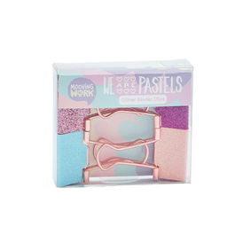 Pinza Pala Abatible Mooving Pastel Glitter Blister De 4 Col. Surtidos