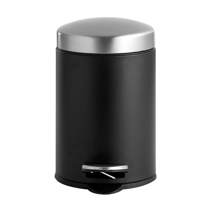 Day Cubo de Basura 3 L con Pedal en Acero Inoxidable, Tapa Antihuellas y Cierre Suave, Papelera Interior Extraíble