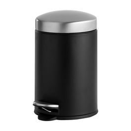 Day Cubo de Basura 3 L con Pedal en Acero Inoxidable, Tapa Antihuellas y Cierre Suave, Papelera Interior Extraíble