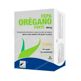 Fepadiet Fepa Orégano Forte Complemento Alimenticio - 200mg Aceite Esencial, 60 Perlas, 120mg Carvacrol Mínimo, Sin Regusto
