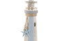 DKD Home Decor Figura Mediterraneo - Faro Decorativo LED, Azul y Blanco, 12 x 38 x 12 cm, Incluye 2 Unidades, Funciona con 2 Baterías AAA