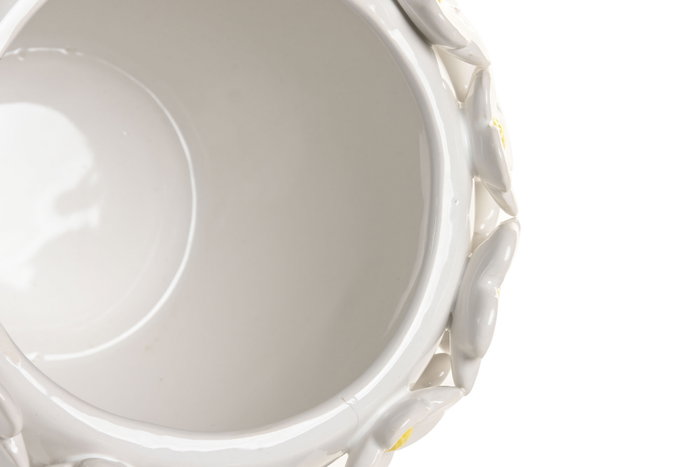DKD Home Decor Jarrón Shabby Blanco Amarillo Margaritas Cerámica 21 x 18 x 21 cm DKD Home Decor Jarrón Shabby Blanco Amarillo Margaritas Cerámica 21 x 18 x 21 cm