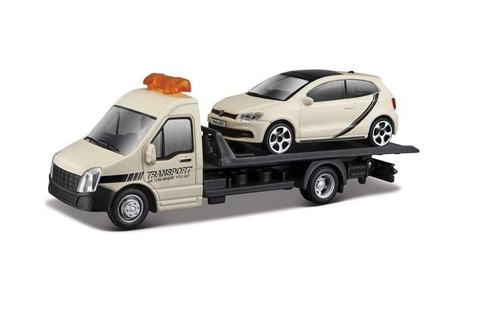 Color Baby Camion Remolque con Coche Metal escala 1:43 Street Fire Die Cast Plastic para +3 años Surtidos