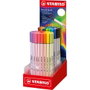 STABILO Pen 68 Brush Arty Line con punta de pincel, expositor de 80 unidades colores surtidos