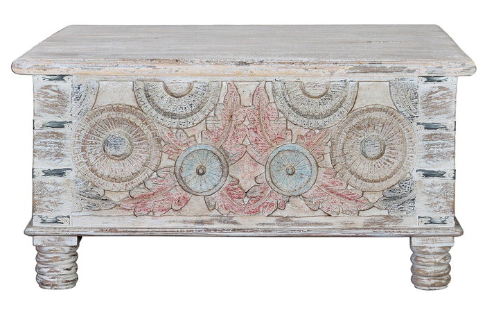 GINER Y COLOMER Mesa de Café Madera de Mango Multicolor 90x90 cm