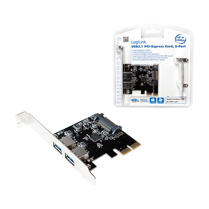 LogiLink PC0080 Tarjeta de Interfaz PCIe a USB 3.2 Gen 1
