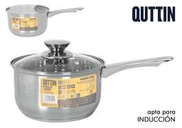 Inde Cazo Acero Inoxidable 3 Litros 18 cm con Tapa New Neron, Cierre Tipo Qt (4 Unidades)