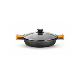 BRA Cazuela baja con tapa de aluminio antiadherente 20 cm - Capacidad 1.5L - Diámetro 20 cm Alto 6 cm