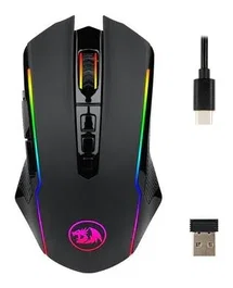 Redragon M910-KS Ranger Lite RGB Ratón Ergonómico para Gaming, Conexión USB/2.4GHz, 9 Botones, 4000 DPI, Negro