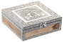 DKD Home Decor Joyero Árabe Plateado Gris 18x6x18 cm Madera y Aluminio (2 Unidades)