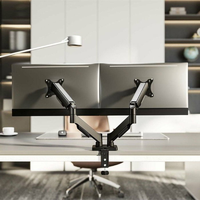 Aisens Soporte de Mesa Eco Contrapeso para 2 Monitores 17-32 pulgadas, Negro