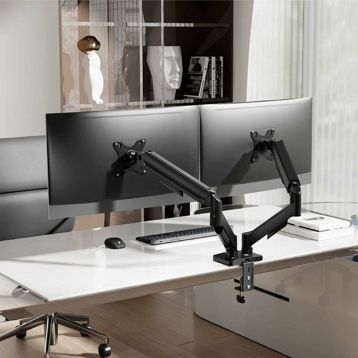 Aisens Soporte de Mesa Eco Contrapeso para 2 Monitores 17-32 pulgadas, Negro