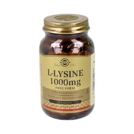 Solgar L-Lisina 1000mg 50 Comprimidos - Aminoácido Esencial, Forma Libre, Apto para Veganos y Kosher
