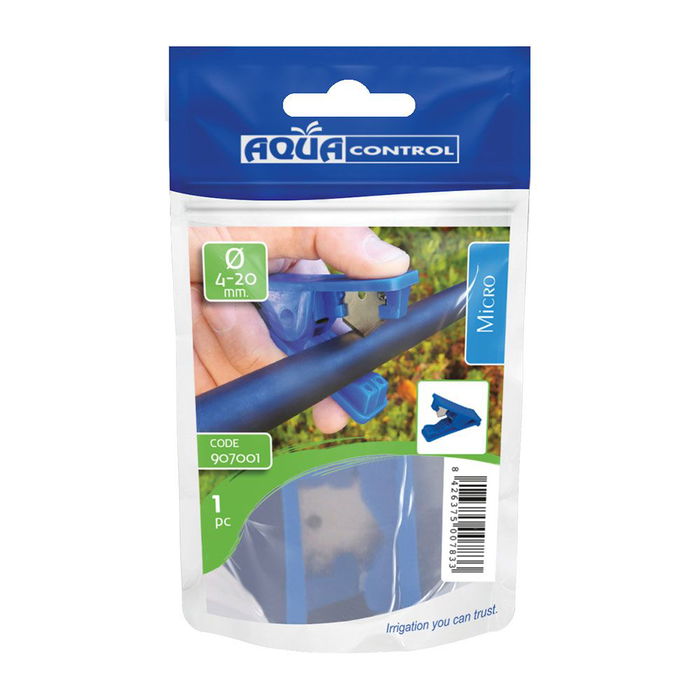 Aqua Control Cutter para Tubo de Goteo, Azul, Ø4-20 mm, Polipropileno, Corte Limpio