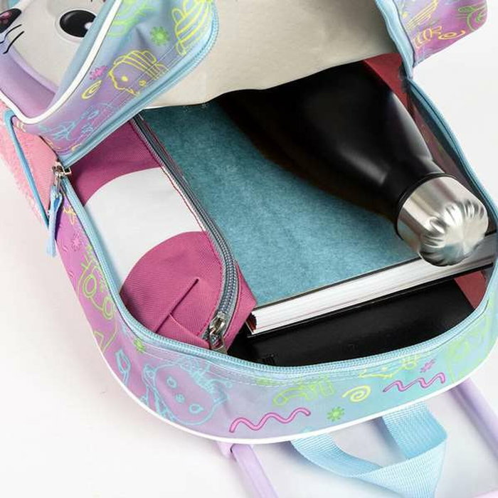 Cerdá Mochila Infantil Trolley 3D La Casa de Muñecas de Gabby Pink