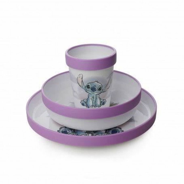 Disney Baby Set de Comida de 3 Piezas de Lilo y Stitch: Taza, Tazón y Plato Antideslizante