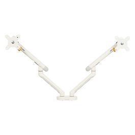 BakkerElkhuizen BE Flexible Dual Brazo Monitor para 2 Pantallas con Abrazadera, Ajustable, 17" a 35", Hasta 20 kg, Blanco