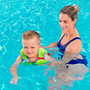 Bestway Chaleco Hinchable Textil Suave Seguridad Bebe Color Surtido UPF 50+ 56 cm +3 a 6 Años Playa y Piscina 32177