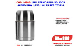 IBILI Termo para Sólidos Acero Inox 18/10 1 Lt 753910